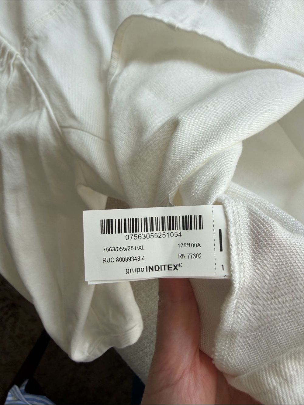 Zara ZW Collection White Denim Puff-Sleeve Button-Front Top - Picture 8 of 8